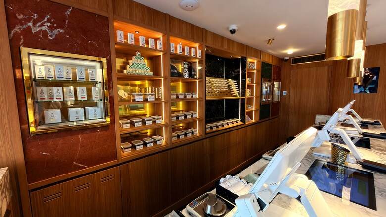 Product shelving at Coffeeshop West